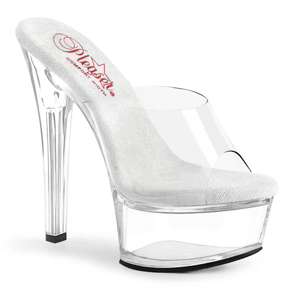 Pleaser - GLEAM601 Mules with heel - Transparent Product image